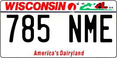 WI license plate 785NME