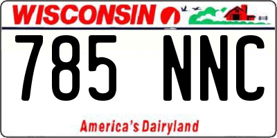 WI license plate 785NNC