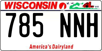 WI license plate 785NNH