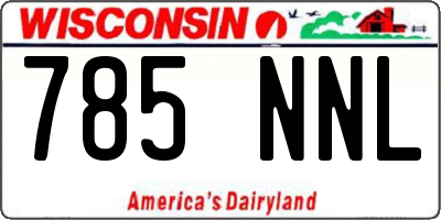 WI license plate 785NNL