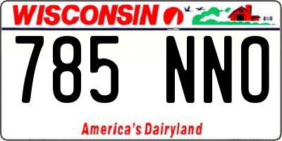 WI license plate 785NNO