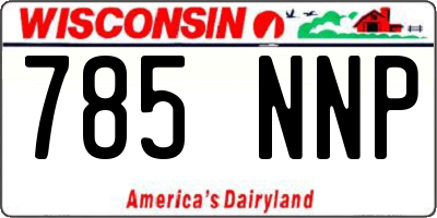WI license plate 785NNP