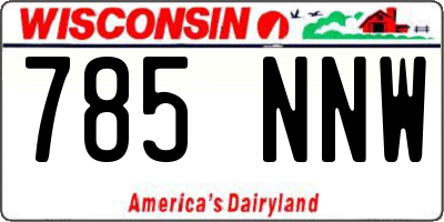 WI license plate 785NNW