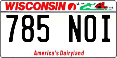 WI license plate 785NOI