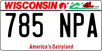 WI license plate 785NPA