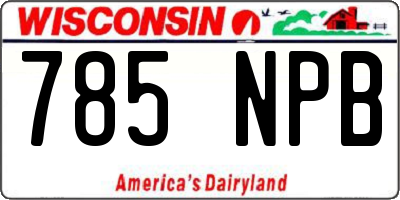WI license plate 785NPB