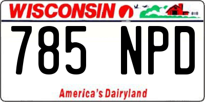 WI license plate 785NPD