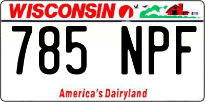 WI license plate 785NPF