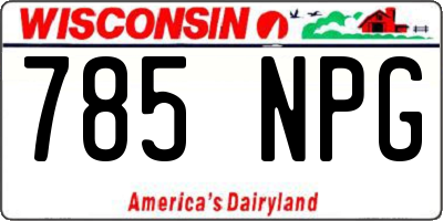 WI license plate 785NPG