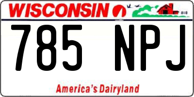 WI license plate 785NPJ