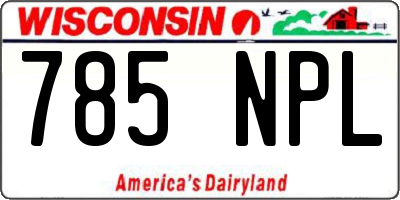 WI license plate 785NPL