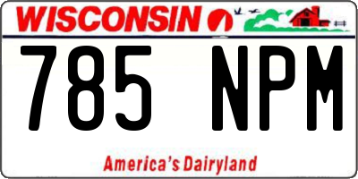WI license plate 785NPM