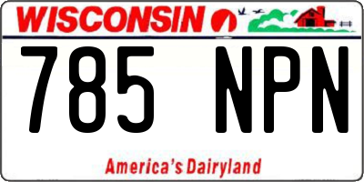 WI license plate 785NPN