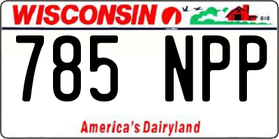 WI license plate 785NPP