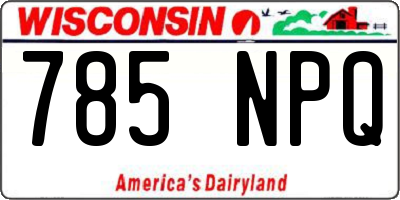 WI license plate 785NPQ