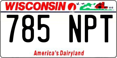 WI license plate 785NPT