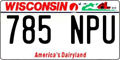 WI license plate 785NPU