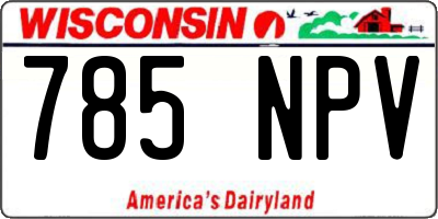 WI license plate 785NPV