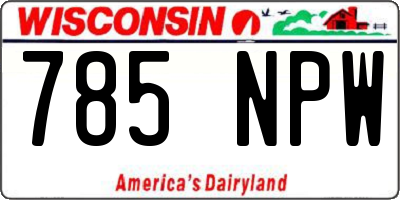 WI license plate 785NPW