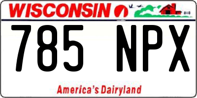 WI license plate 785NPX