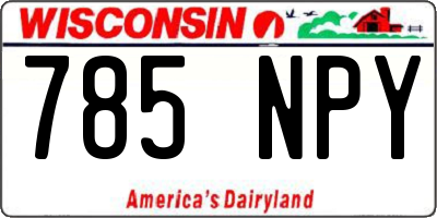WI license plate 785NPY