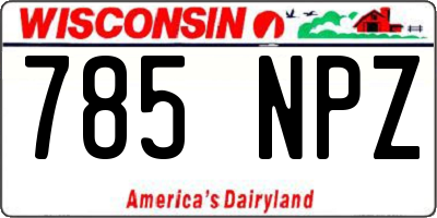 WI license plate 785NPZ