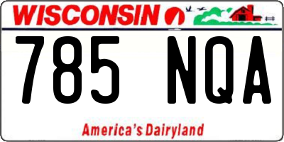 WI license plate 785NQA