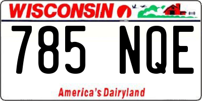 WI license plate 785NQE