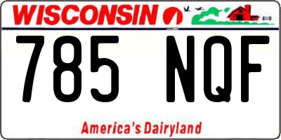 WI license plate 785NQF