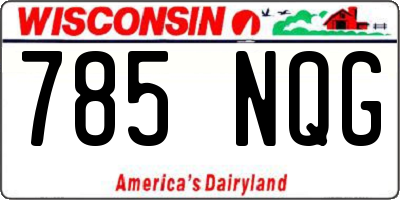 WI license plate 785NQG