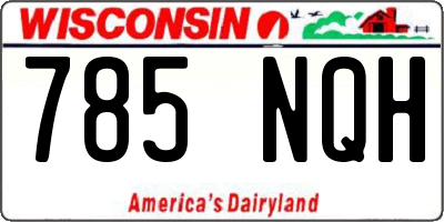 WI license plate 785NQH