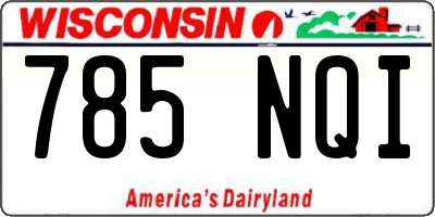 WI license plate 785NQI