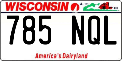 WI license plate 785NQL