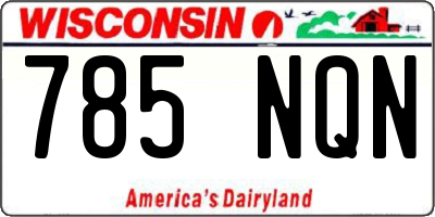 WI license plate 785NQN