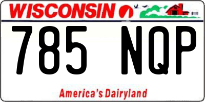 WI license plate 785NQP