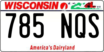 WI license plate 785NQS