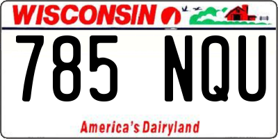 WI license plate 785NQU
