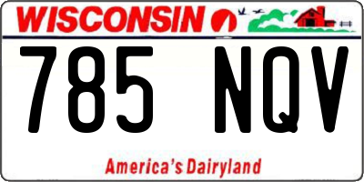 WI license plate 785NQV