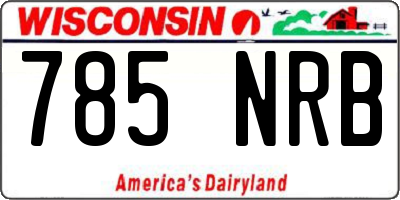 WI license plate 785NRB