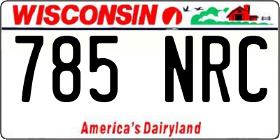 WI license plate 785NRC