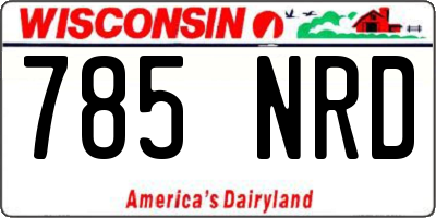 WI license plate 785NRD