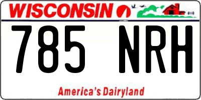 WI license plate 785NRH