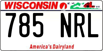 WI license plate 785NRL