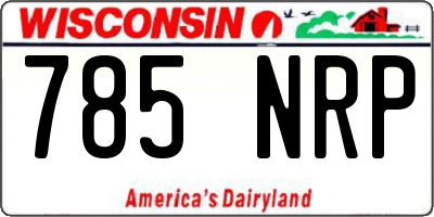 WI license plate 785NRP