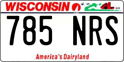 WI license plate 785NRS