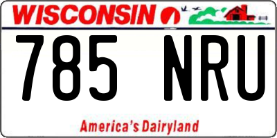 WI license plate 785NRU