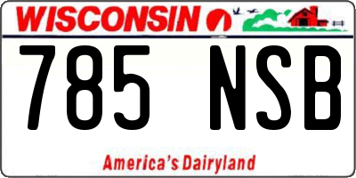 WI license plate 785NSB
