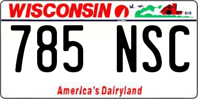 WI license plate 785NSC