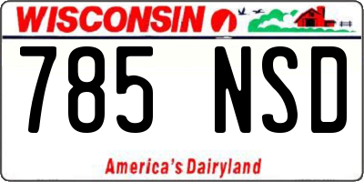 WI license plate 785NSD