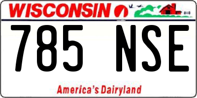 WI license plate 785NSE